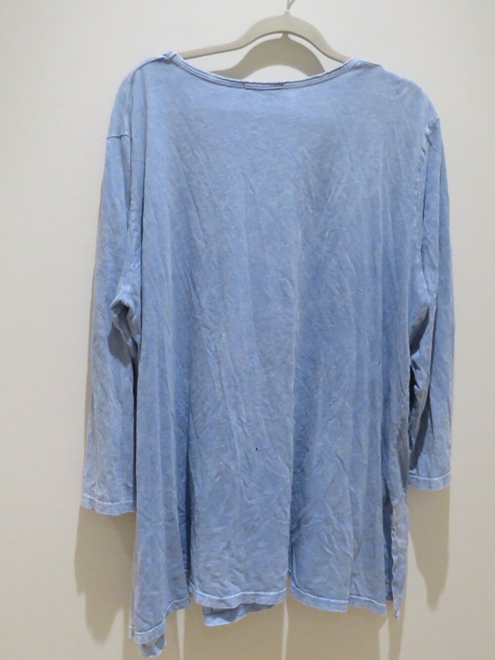 JESS & JANE Artsy Abstract Art To Wear Floral Asymmetric Top Lagenlook Size 2XL - Picture 8 of 14